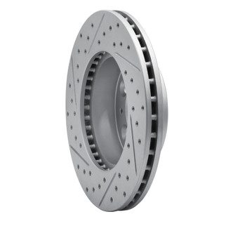 R1 95-97 Ford Crown Victoria Front Right Drilled & Slotted Geo-Carbon Rotor