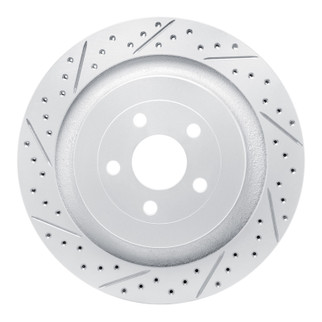 R1 19-24 Ford Edge Rear Left Drilled & Slotted Geo-Carbon Rotor