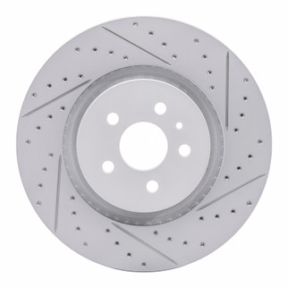 R1 15-21 Ford Edge Front Right Drilled & Slotted Geo-Carbon Rotor