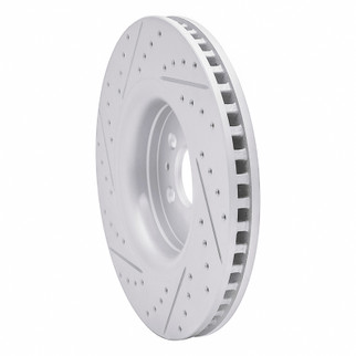 R1 15-21 Ford Edge Front Right Drilled & Slotted Geo-Carbon Rotor