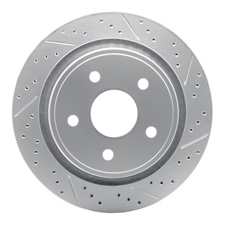 R1 02-24 Chrysler Aspen Rear Right Drilled & Slotted Geo-Carbon Rotor