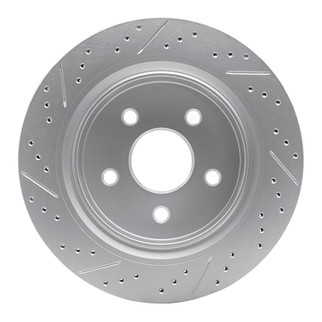 R1 02-24 Chrysler Aspen Rear Right Drilled & Slotted Geo-Carbon Rotor