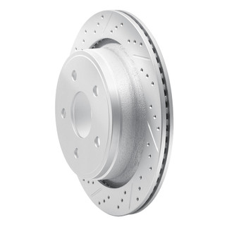 R1 02-24 Chrysler Aspen Rear Left Drilled & Slotted Geo-Carbon Rotor