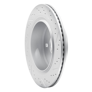 R1 02-24 Chrysler Aspen Rear Left Drilled & Slotted Geo-Carbon Rotor