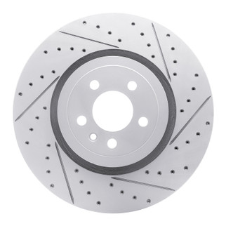 R1 14-23 Dodge Charger Front Right Drilled & Slotted Geo-Carbon Rotor