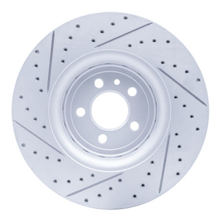 R1 14-23 Dodge Charger Front Right Drilled & Slotted Geo-Carbon Rotor