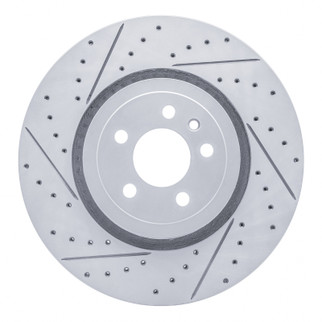 R1 14-23 Dodge Charger Front Left Drilled & Slotted Geo-Carbon Rotor