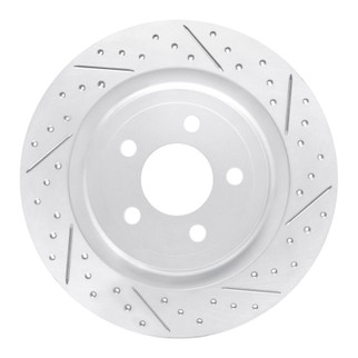 R1 20-26 Ford Mustang Rear Right Drilled & Slotted Geo-Carbon Rotor