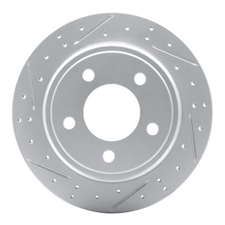 R1 93-04 Chrysler Concorde Rear Left Drilled & Slotted Geo-Carbon Rotor