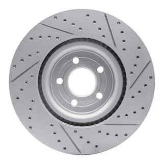 R1 20-26 Ford Explorer Front Left Drilled & Slotted Geo-Carbon Rotor