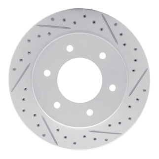R1 19-25 Ford Bronco Rear Right Drilled & Slotted Geo-Carbon Rotor
