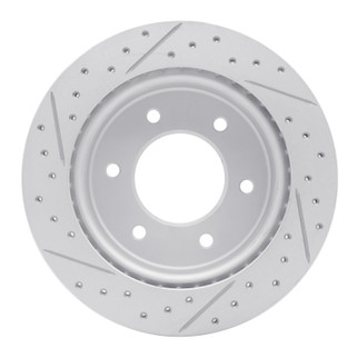 R1 19-25 Ford Bronco Rear Right Drilled & Slotted Geo-Carbon Rotor