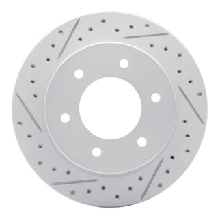 R1 19-25 Ford Bronco Rear Left Drilled & Slotted Geo-Carbon Rotor