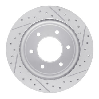 R1 19-25 Ford Bronco Rear Left Drilled & Slotted Geo-Carbon Rotor