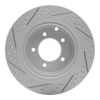 R1 07-17 Chrysler Sebring Rear Right Drilled & Slotted Geo-Carbon Rotor