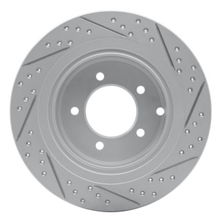 R1 07-17 Chrysler Sebring Rear Left Drilled & Slotted Geo-Carbon Rotor