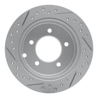 R1 07-17 Chrysler Sebring Rear Right Drilled & Slotted Geo-Carbon Rotor