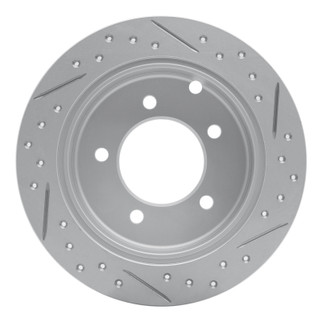 R1 07-17 Chrysler Sebring Rear Left Drilled & Slotted Geo-Carbon Rotor