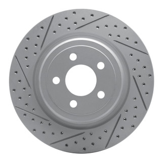 R1 06-23 Dodge Charger Rear Left Drilled & Slotted Geo-Carbon Rotor