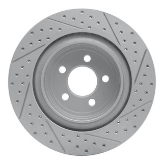 R1 06-23 Dodge Charger Rear Left Drilled & Slotted Geo-Carbon Rotor
