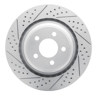 R1 05-23 Chrysler 300 Rear Left Drilled & Slotted Geo-Carbon Rotor