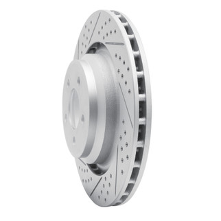 R1 05-23 Chrysler 300 Rear Left Drilled & Slotted Geo-Carbon Rotor