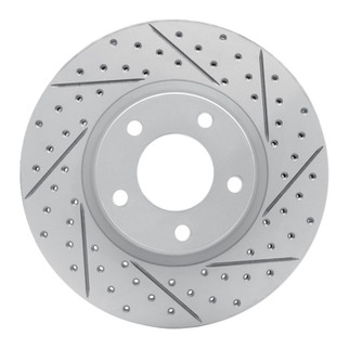 R1 04-15 Mazda 3 Front Right Drilled & Slotted Geo-Carbon Rotor
