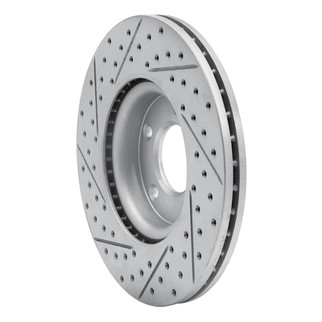 R1 04-15 Mazda 3 Front Right Drilled & Slotted Geo-Carbon Rotor