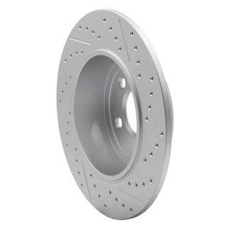 R1 03-10 Chrysler Pt Cruiser Rear Left Drilled & Slotted Geo-Carbon Rotor