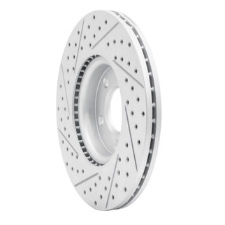 R1 07-13 Mazda 3 Front Right Drilled & Slotted Geo-Carbon Rotor