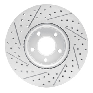 R1 07-13 Mazda 3 Front Right Drilled & Slotted Geo-Carbon Rotor