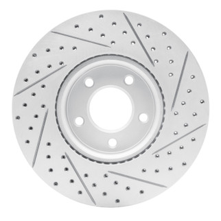 R1 07-13 Mazda 3 Front Left Drilled & Slotted Geo-Carbon Rotor