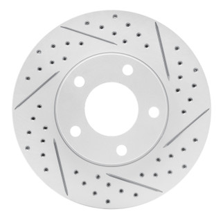 R1 04-13 Mazda 3 Front Right Drilled & Slotted Geo-Carbon Rotor