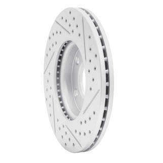 R1 04-13 Mazda 3 Front Left Drilled & Slotted Geo-Carbon Rotor