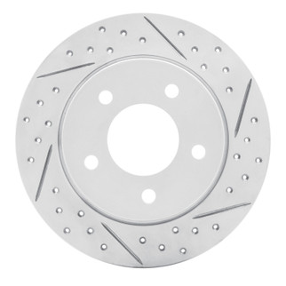 R1 04-13 Mazda 3 Rear Right Drilled & Slotted Geo-Carbon Rotor
