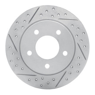 R1 04-13 Mazda 3 Rear Left Drilled & Slotted Geo-Carbon Rotor