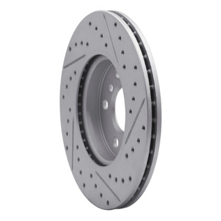 R1 14-21 Mini Cooper Clubman Front Left Drilled & Slotted Geo-Carbon Rotor