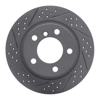 R1 11-16 Mini Cooper Countryman Rear Left Drilled & Slotted Geo-Carbon Rotor