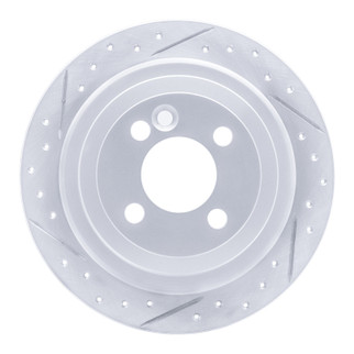 R1 09-14 Mini Cooper (Excl Clubman Rear Left Drilled & Slotted Geo-Carbon Rotor