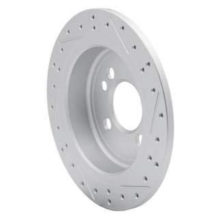 R1 02-15 Mini Cooper Clubman Rear Left Drilled & Slotted Geo-Carbon Rotor