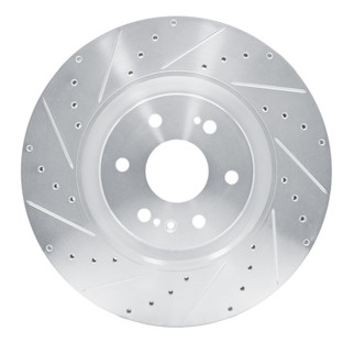 R1 21-25 Cadillac Escalade ESV Front Left Drilled & Slotted Silver Brake Rotor