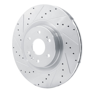 R1 21-25 Cadillac Escalade ESV Front Left Drilled & Slotted Silver Brake Rotor
