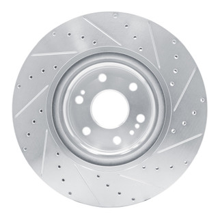 R1 21-25 Cadillac Escalade ESV Front Left Drilled & Slotted Silver Brake Rotor