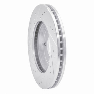 R1 05-05 Buick Park Avenue Front Right Drilled & Slotted Silver Brake Rotor