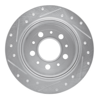 R1 95-97 Volvo 960 Rear Right Drilled & Slotted Silver Brake Rotor
