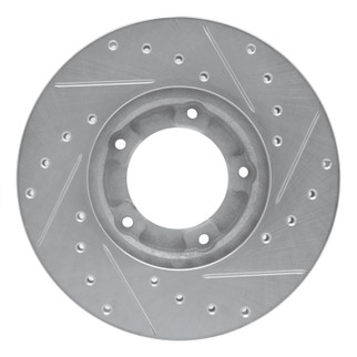 R1 85-92 Toyota Pickup Front Left Drilled & Slotted Silver Brake Rotor