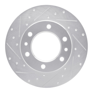 R1 81-85 Toyota 4Runner Front Left Drilled & Slotted Silver Brake Rotor