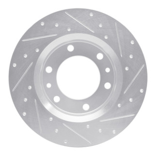 R1 81-85 Toyota 4Runner Front Left Drilled & Slotted Silver Brake Rotor