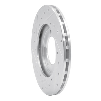 R1 79-83 Toyota Pickup Front Right Drilled & Slotted Silver Brake Rotor