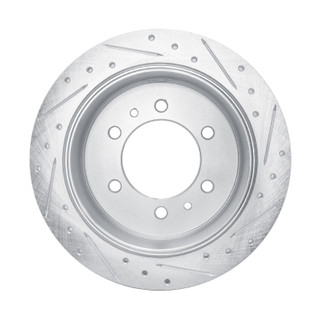 R1 06-10 Hummer H3T Rear Left Drilled & Slotted Silver Brake Rotor